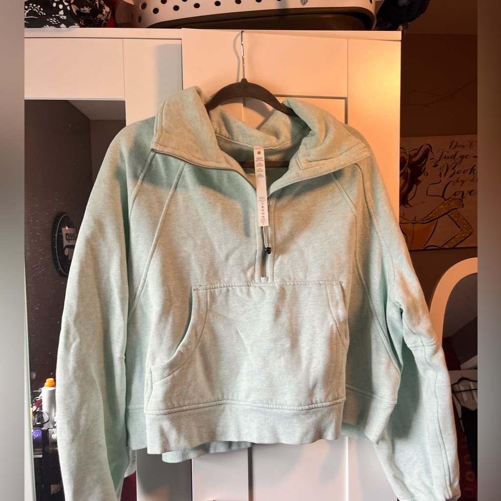 Lululemon Scuba Light Blue Funnel Neck Half Zip